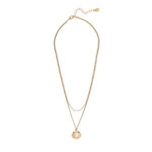 Mint Velvet Gold Tone Layered Pendant Necklace